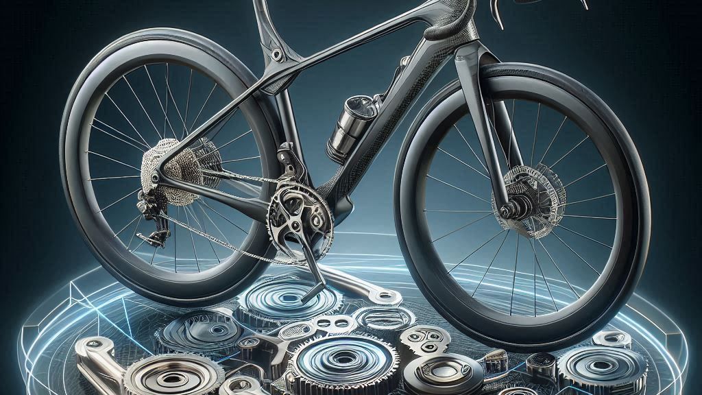 Leichtbauweise im Fahrradbau mit Carbon, Aluminium und Titan, dargestellt in einem modernen und innovativen Design