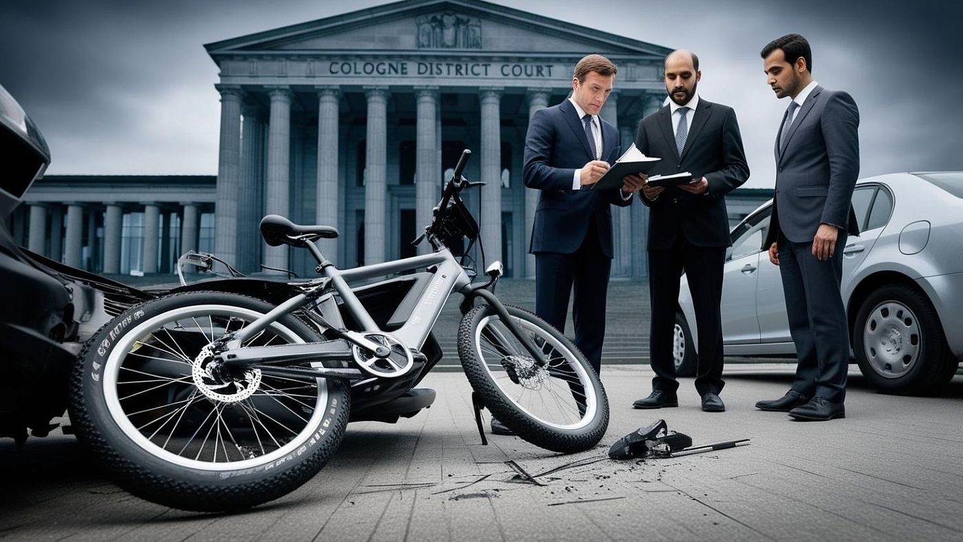 beschädigtes E-Bike